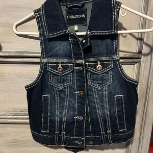 Denim vest Juniors XS NWOT